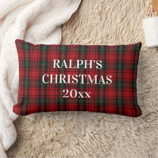 Timeless Tartan Plaid Red Black Ralph Christmas Kussen