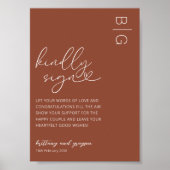 Timeless Terracotta Wedding Guestbook Sign Poster (Voorkant)