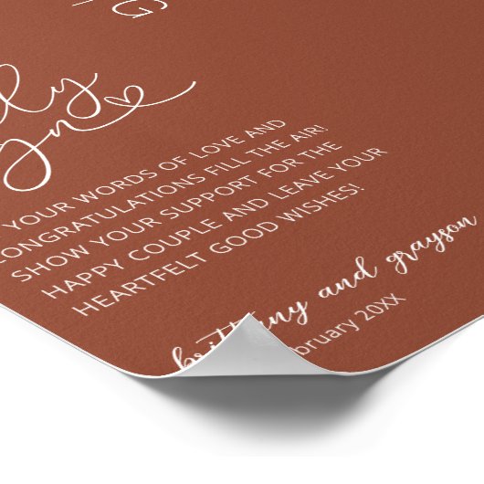 Timeless Terracotta Wedding Guestbook Sign Poster (Hoek)