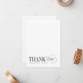 Timeless Thank You Personalized Stationery Notitiekaartje (Voorkant / Achterkant in situ)