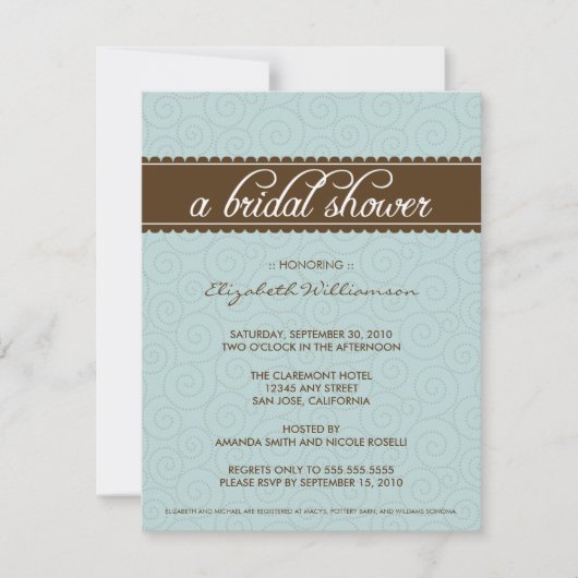 Timeless Vrijgezellenfeest Invite (aqua/chocolade) Kaart (Voorkant)