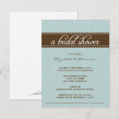 Timeless Vrijgezellenfeest Invite (aqua/chocolade) Kaart (Voorkant / Achterkant)