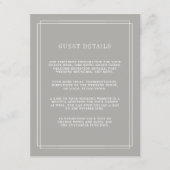 Timeless Wedding Guest Details Kaart | Greige (Voorkant)