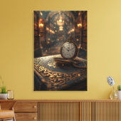 Timeless Wisdom – The Golden Clock of Knowledge Canvas Afdruk (Insitu (Woonkamer))