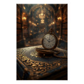 Timeless Wisdom – The Golden Clock of Knowledge Perfect Poster (Voorkant)