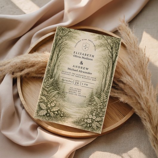 Timeless Woodland Forest Wedding Kaart