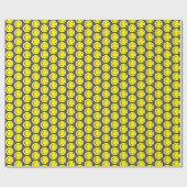 Timeless Yellow Happy Face op blauw pakpapier (Vlak)