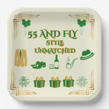 TIMELoze STIJL BEIGE GROEN HEREN 55e VERJAARDAG 9"