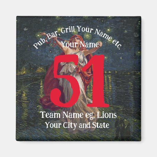 TimeMachine Pub Bar Grill Name Number Your Name Magneet (Voorkant)