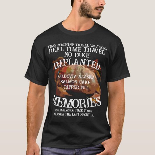 TimeMachine Zalm Cake Doder Moord Vakantie AK T-shirt (Voorkant)