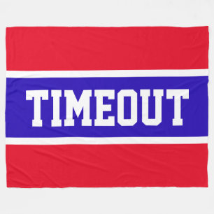 TIMEOUT Sportief Helderrood Wit Marineblauw Strepe Fleece Deken