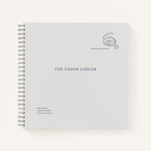 Timepiece- Minimalist Marriage Union Ledger  Notitieboek (Voorkant)
