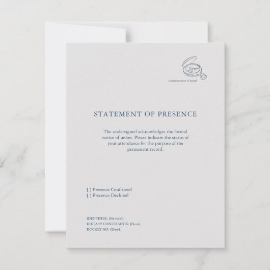 Timepiece- Minimalist Union Announcement  RSVP Kaartje (Voorkant)