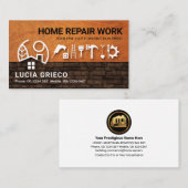 Timer Home over Brick Wall Handyman Tools Visitekaartje (Voorkant / Achterkant)