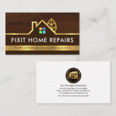 Timer Layer Gold Home Landscape Border Visitekaartje (Voorkant / Achterkant)