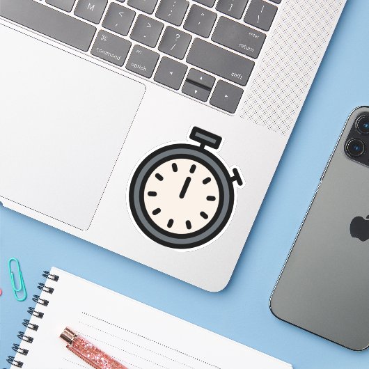 timer sticker (Laptop met iPhone)