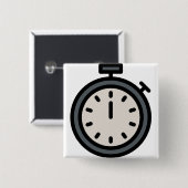 timer vierkante button 5,1 cm (Voorkant /achterkant)