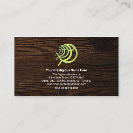 Timer Wood Cross Creative Green Ichthus Pastor Visitekaartje (Achterkant)