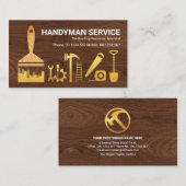 Timer Wood Gold Handyman Tools Remodeling Visitekaartje (Voorkant / Achterkant)