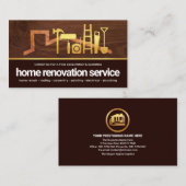 Timer Wood Gold Handyman Tools Rooftop Visitekaartje (Voorkant / Achterkant)