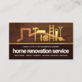 Timer Wood Gold Handyman Tools Rooftop Visitekaartje (Voorkant)