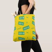 Times drie gele leren tote bag (Dichtbij)