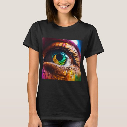 "Time's Gaze: Klok reflectie in oog" T-shirt (Voorkant)