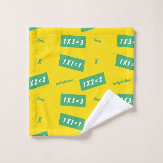 Times one yellow learning washandje (Wasdoekje)