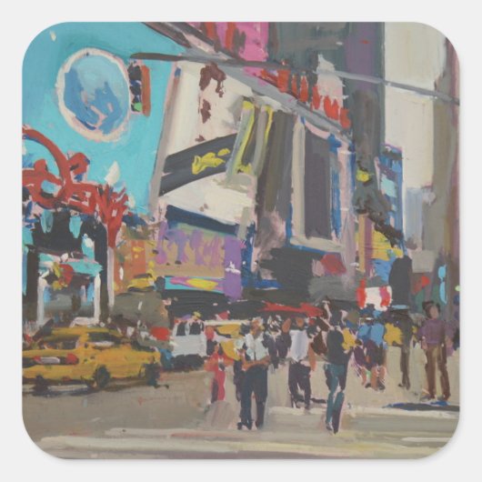 Times Square 2012 Vierkante Sticker (Voorkant)