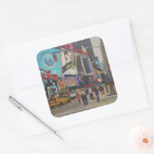 Times Square 2012 Vierkante Sticker (Envelop)