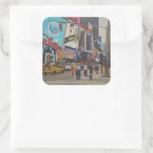 Times Square 2012 Vierkante Sticker (Tas)