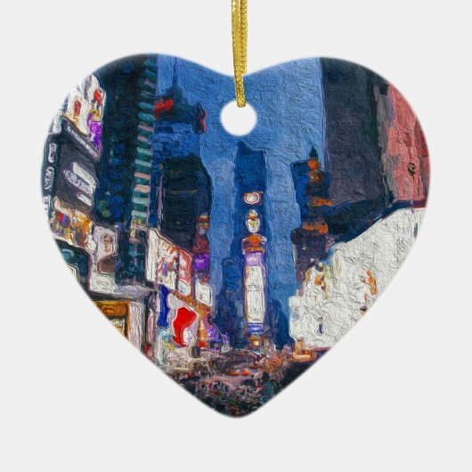 Times Square at Night Painting Keramisch Ornament (Voorkant)