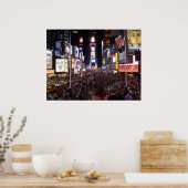 Times Square bij nacht Poster (Keuken)