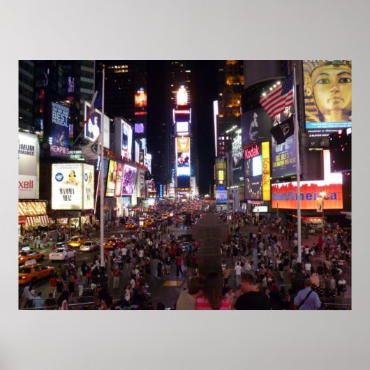 Times Square bij nacht Poster (Voorkant)