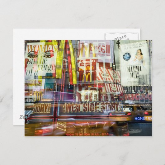 Times Square bij Twilight Briefkaart (Voorkant / Achterkant)