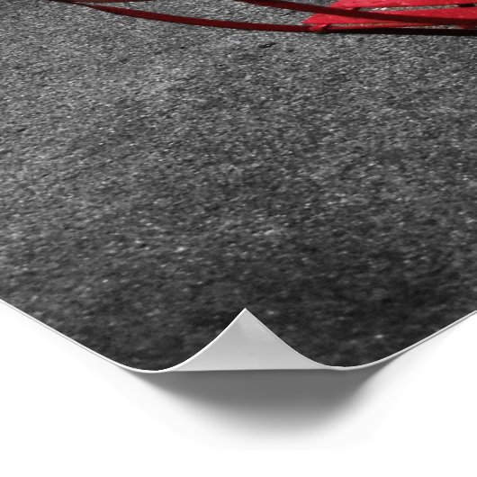 Times Square Black White en Red Poster (Hoek)