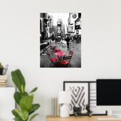 Times Square Black White en Red Poster (Thuiskantoor)