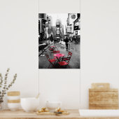 Times Square Black White en Red Poster (Keuken)