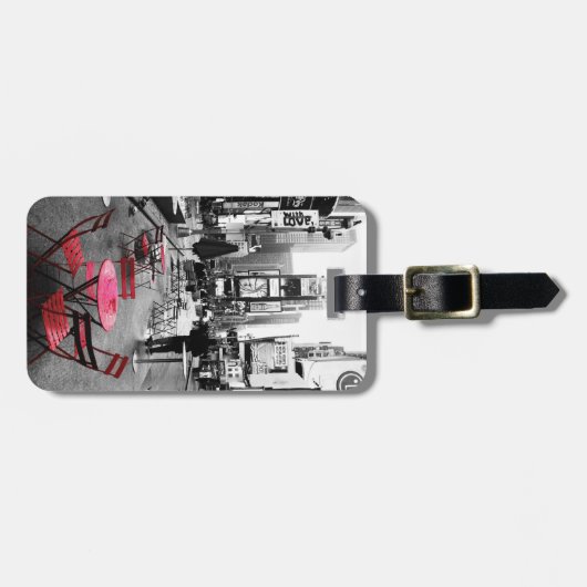 Times Square Black White Red Bagagelabel (Voorkant horizontaal)