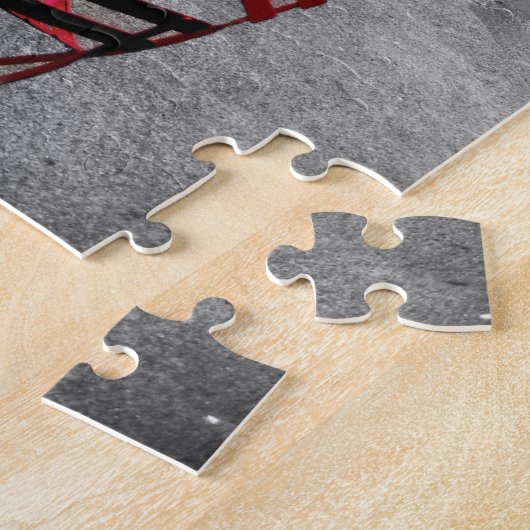 Times Square Black White Red Puzzle Legpuzzel (Zijkant)