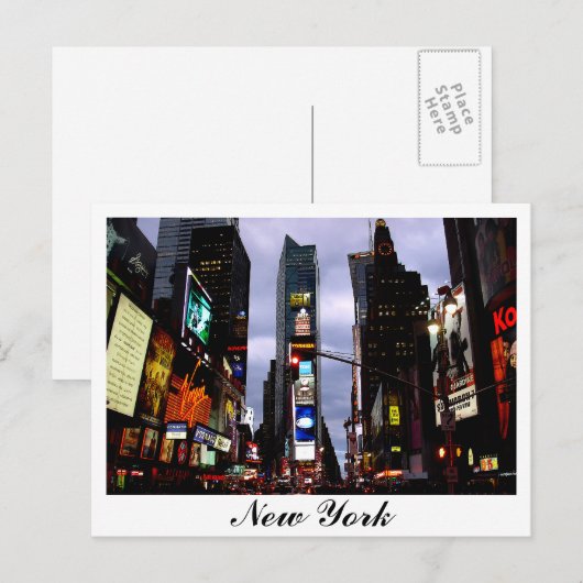 Times Square Briefkaart New York Souvenir Card (Voorkant / Achterkant)