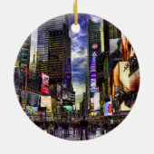 Times Square Foto in HDR. Keramisch Ornament (Achterkant)