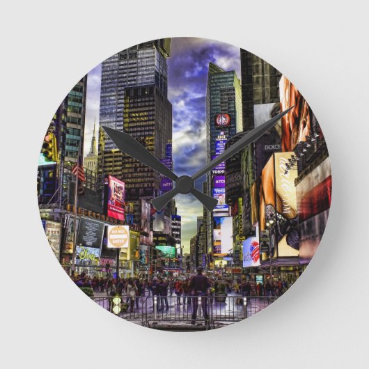 Times Square Foto in HDR. Ronde Klok (Voorkant)