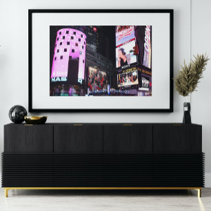 Times Square in New York (roze) Foto Afdruk
