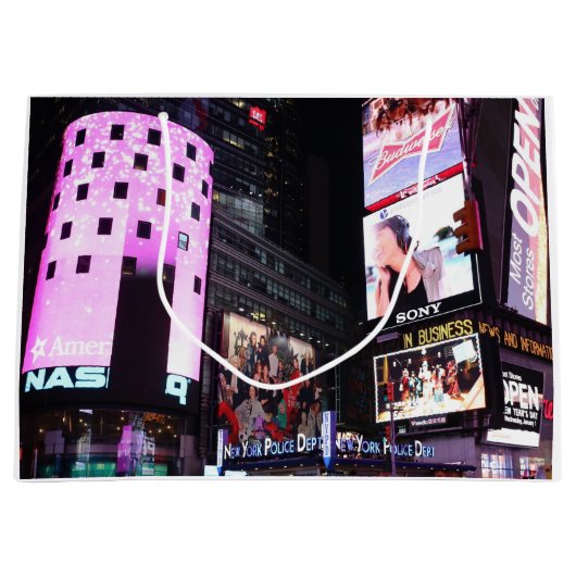 Times Square in New York (roze) Large Cadeautasje (Voorkant)