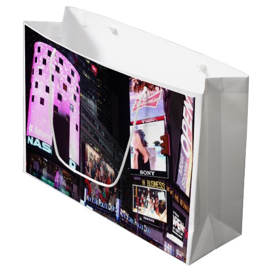Times Square in New York (roze) Large Cadeautasje (Voorkant Gekanteld)