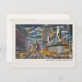  Times Square New York bij het Nacht Briefkaart (Voorkant / Achterkant)