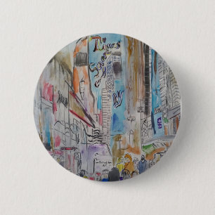 Times Square New York City Pin Ronde Button 5,7 Cm