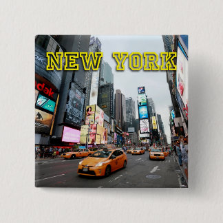 Times Square New York City USA Vierkante Button 5,1 Cm