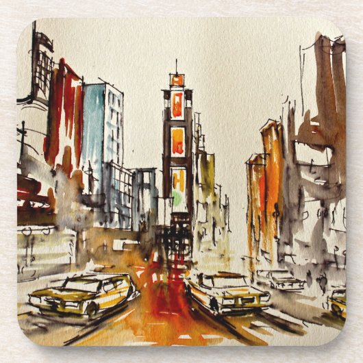 Times Square New York Onderzetter set van 6 (Voorkant)